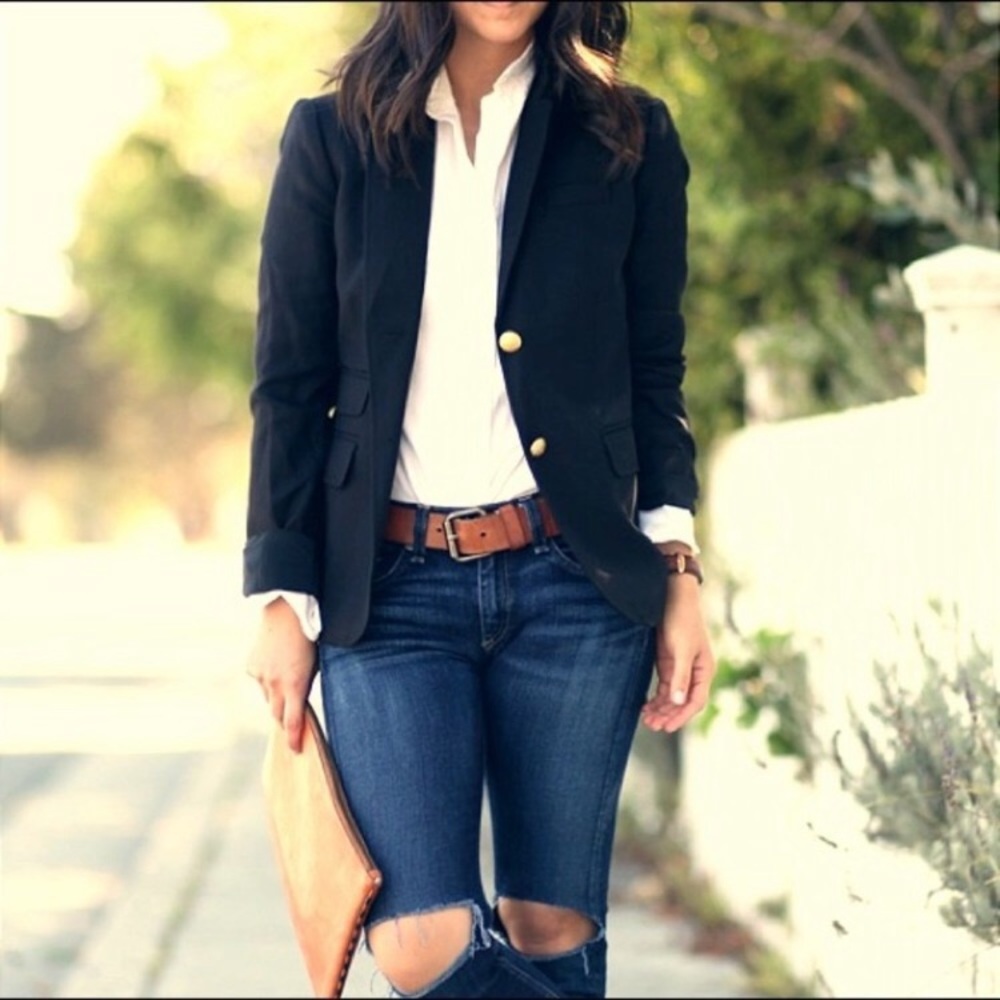 Holiday Sale🌟J.Crew School Boy Jacket in Navy - Picture 6 of 6